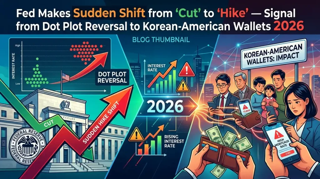 연준, '인하'에서 '인상'으로 급선회 — 점도표 반전이 재미 한인 지갑에 보내는 신호 2026 연준 금리 인상 신호 202606281954 optimized